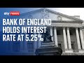 Bank of England holds interest rate at 5.25%