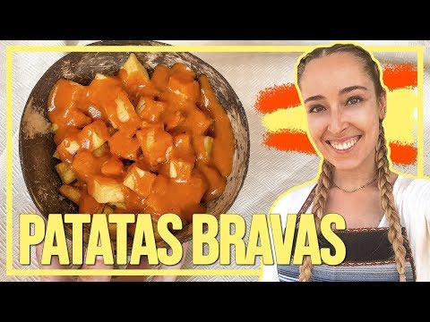 Las auténticas PATATAS BRAVAS españolas 🇪🇸RECETA de PAPAS con SALSA BRAVA súper FÁCIL 😍
