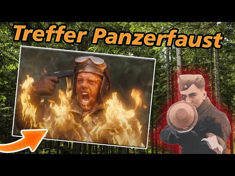 Soldat reagiert auf Volltreffer  auf Sherman