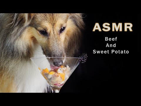 ASMR Drinking and Eating Sounds Beef and Sweet Potato...