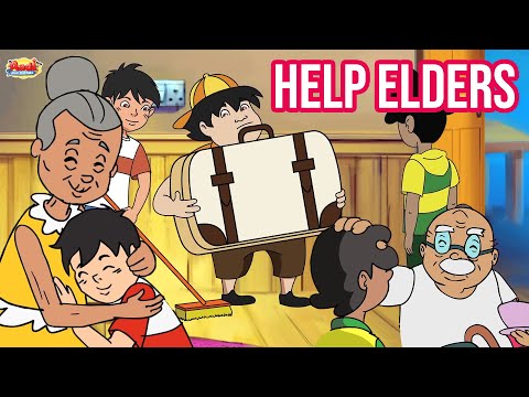 Help Your Elders | Moral Stories | Respect Your Elders | Good Manners | Aadi And Friends