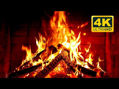 🔥 Cozy Fireplace 4K (12 HOURS). Fireplace with Crackling Fire Sounds. Fireplace Burning 4K