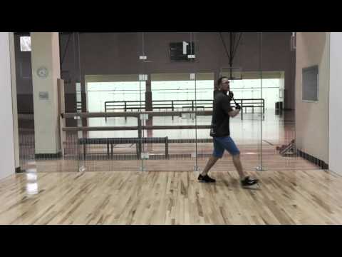 Rocky Carson Demonstrates the Racquetball Ceiling Ball Shot