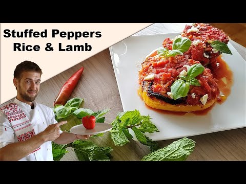 Quick Stuffed Peppers with Lamb meat, Rice, and Herbs