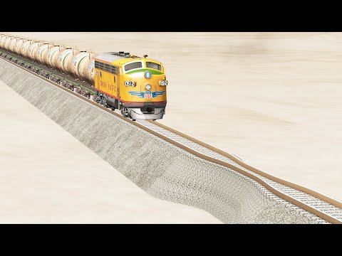Trains vs Narrow Rail Track - Beamng Drive