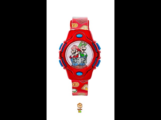Vídeo relacionado con Mario GSM4107 - Reloj Digital de Cuarzo para niño con Correa de plástico, Estampado Rojo, Correa