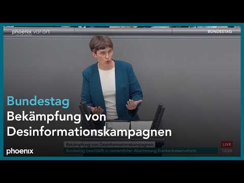 Video Thumbnail: Bundestagsdebatte zur Bekämpfung von Desinformationskampagnen | 10.07.26