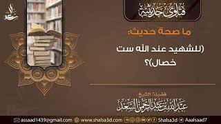 ما صحة حديث للشهيد عند الله ست خصال؟ image