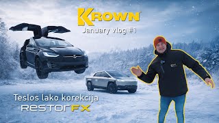TESLA X lako korekcija RESTORFX, Driftas, Kanada #1 Vlog Sausis 2026