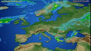 Radar forecast Europe // modelrun: 12h UTC 2020-05-26