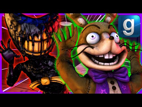 Gmod FNAF | Glitchtrap Gets Hunted Down By The Ink Demon From Bendy and the Ink Machine!