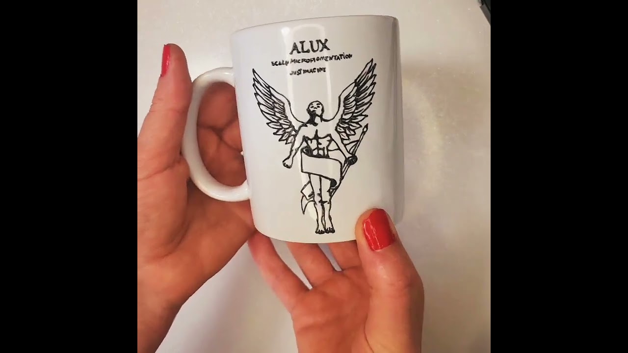 painting a logo for the professional Lorans Gabriel on a mug ##glass art #