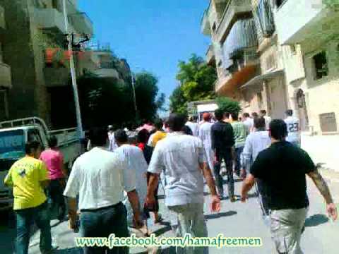 مظاهرة في حي البياض في مدينة حماة في جمعة "بشائر النصر"