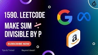 YouTube video 'Make Sum Divisible by P | Leetcode 1590 | Python | Prefix Sum'