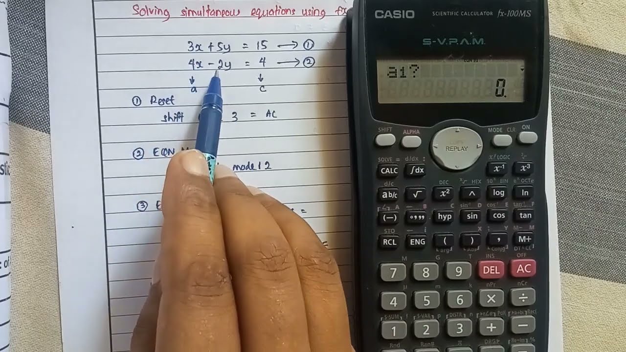 Solving Simultaneous Equations Using the Calculator (fx100ms/fx991ms/fx82ms)