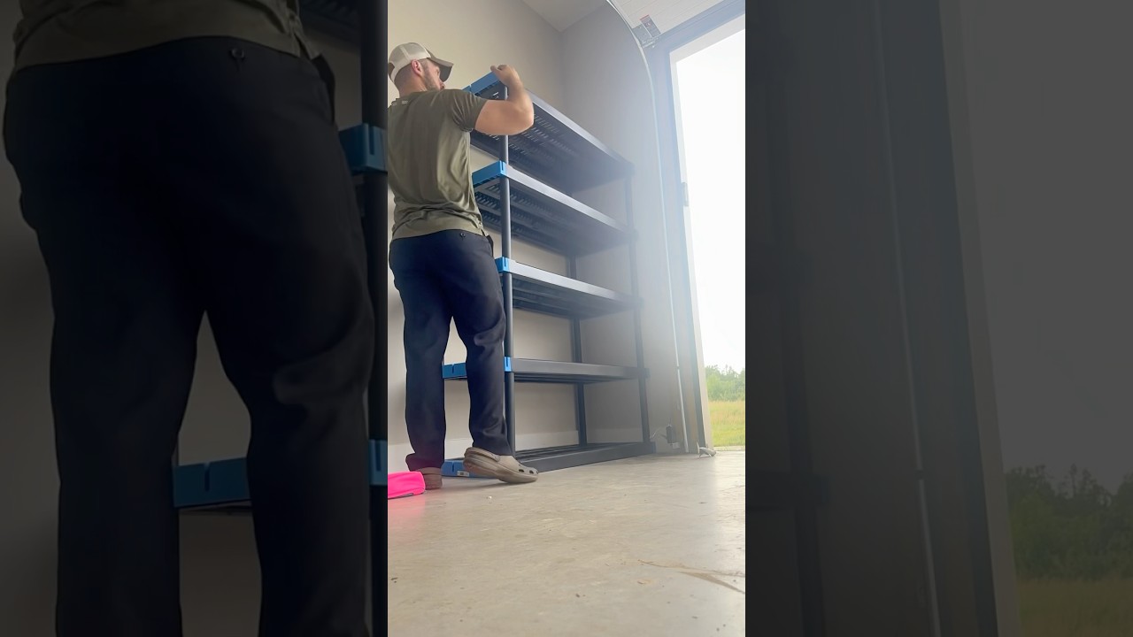 Watch as I put together the @harttoolsusa 5-Shelf Plastic Storage Shelf together in minutes.