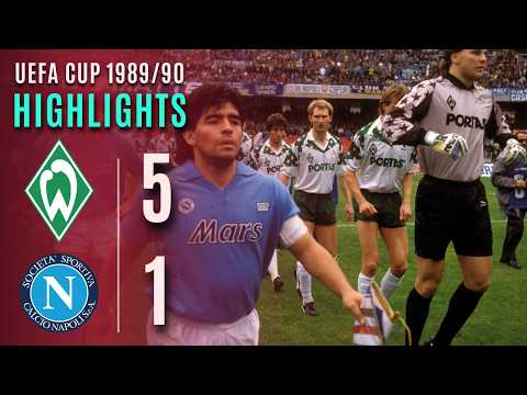 Werder Bremen eliminiert Maradonas Napoli aus dem Pokal | UEFA Cup 1989/90 Highlights