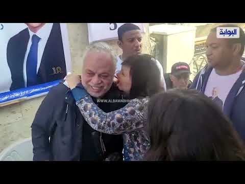 ريم مصطفى وعايدة رياض تلتقطان الصور التذكارية مع أشرف زكي في انتخابات نقابة المهن التمثيلية