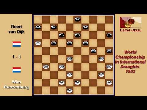 Wim Roozenburg (NLD) - Geert van Dijk (NLD). Draughts World Championship. 1952.