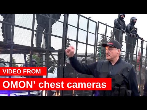OMON’ chest cameras video: Lukashenko “disperses” protesters with a machine gun and thanks OMON