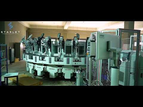 Starlet Innovations Revolutionizes Safety Shoe Manufacturing with Desma D522/24 PU Soling Machine!