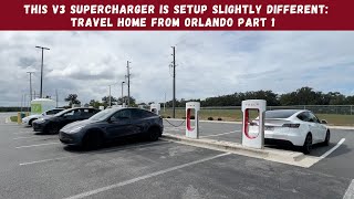 This V3 Supercharger Is Setup Slightly Different: Travel Home From Orlando Part 1