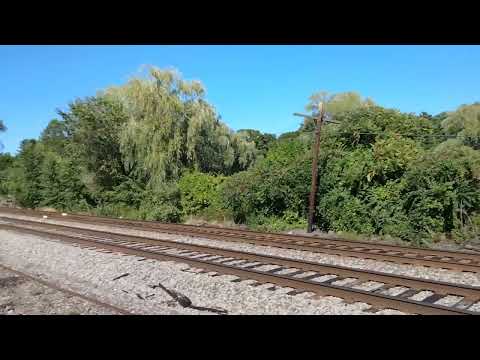 09/02/22. Amtrak's Downeaster with Heritage engine no46 heads to Haverhill mass going to Boston Ma.