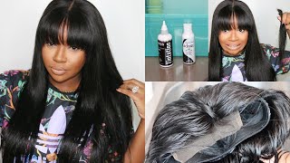 Water Color Method and China Bangs | Dying Hair Jet Black From Natural Brown | Ballice Virgin Hair