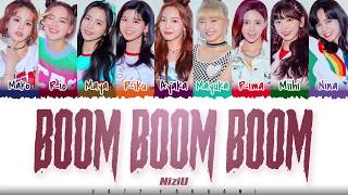 NiziU – 'BOOM BOOM BOOM' Lyrics [Color - YouTube