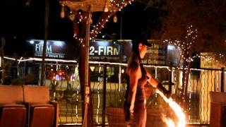 Narissa practicing with Flameology at the Arts Factory in Las Vegas