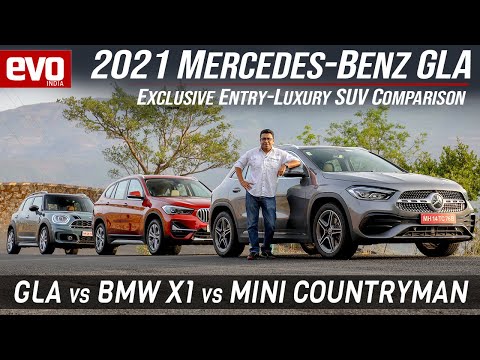 2021 Mercedes GLA vs BMW X1 vs Mini Countryman | Luxury Compact SUV Comparison Review | evo India