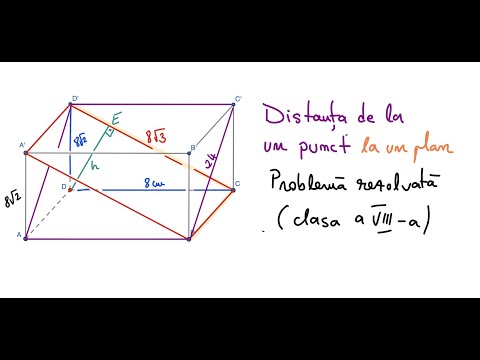 Distanta de la punct la plan - Problema rezolvata (clasa a VIII-a)