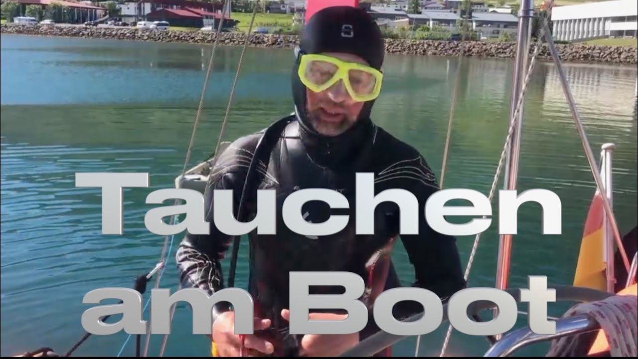 Diving at the boat - inspecting damage #152 @XTripSailing Sailing Iceland