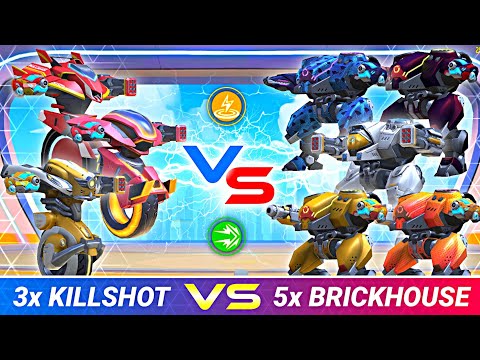 Killshot vs Brickhouse - Railgun - Mech Arena Robot Showdown