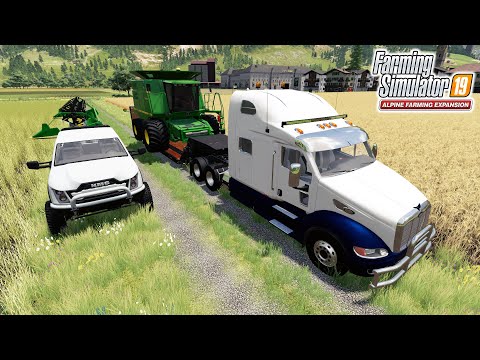 First Harvesting on Erlengrat - FS19 Alpine DLC, New Mods Showcase