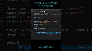 Python Password Generator | Get unhackable passwords with just 5 lines of python #shorts #hacker