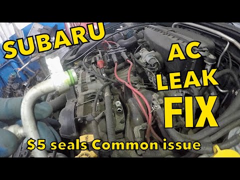 Subaru AC leak fix New o-ring seal on compressor like $5 fix   common AC leak on Subaru