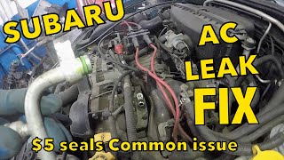 Subaru AC leak fix New o-ring seal on compressor like $5 fix   common AC leak on Subaru