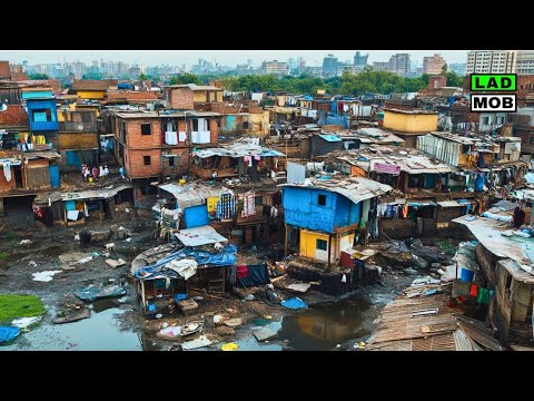 World’s Largest Slum in the Heart of Mumbai, India | Inside Dharavi Slums 4K HDR Walking Tour