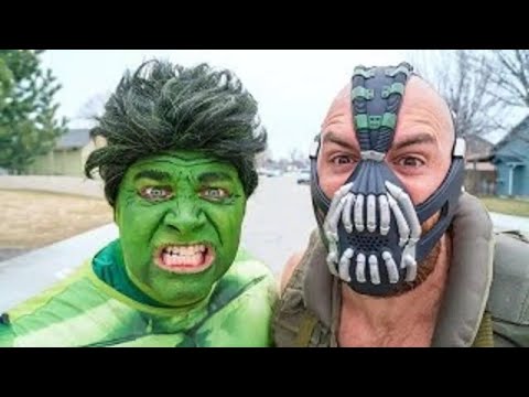 Magic Hulk Toy vs Bane vs Hulk vs Batgirl Real Life Superhero Movie! (no outro ver.)