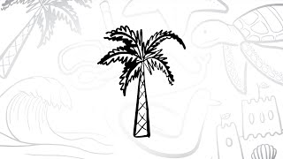 🌴 How to Draw a Simple Palm Tree | Step by Step Lesson ✏️