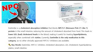 Ezetimibe, NPC inhibit, cholesterol absorption, LDL cholesterol, hyperlipidemia