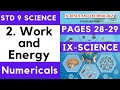 9th Science Chapter 2 Work And Energy Numericals Maharashtra Board