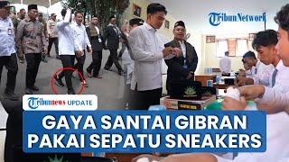 Gaya Santai Gibran Curi Perhatian, Pakai Sepatu Sneakers Lihat Simulasi Mitigasi Bencana di Sekolah