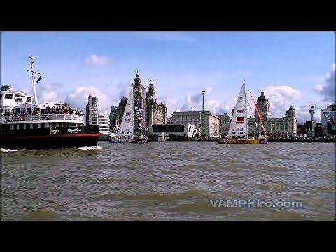 On water footage - Clipper Race 2017/18 - River Mersey (Liverpool UK)