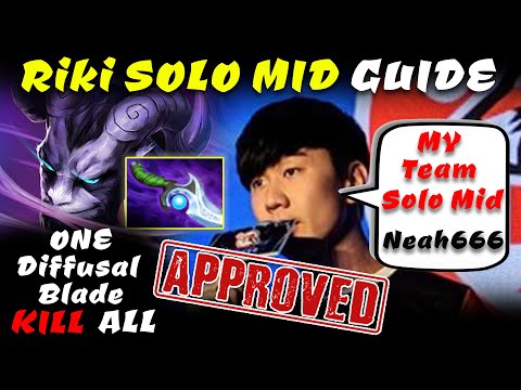 Dota 2 7.29C Riki solo mid guide a diffusal blade kill all JJLin approved riki gameplay. SMG.Neah666
