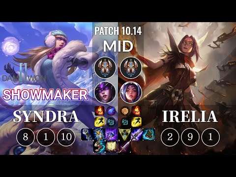 DWG ShowMaker Syndra vs Irelia Mid - KR Patch 10.14