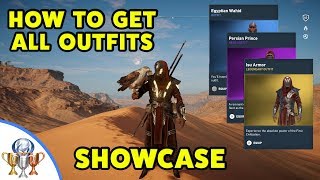 Assassin's Creed Origins - All Outfits - Showcase and how to get them