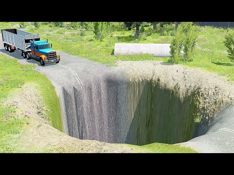 Mobil vs Giant Pit #10 - BeamNG Drive