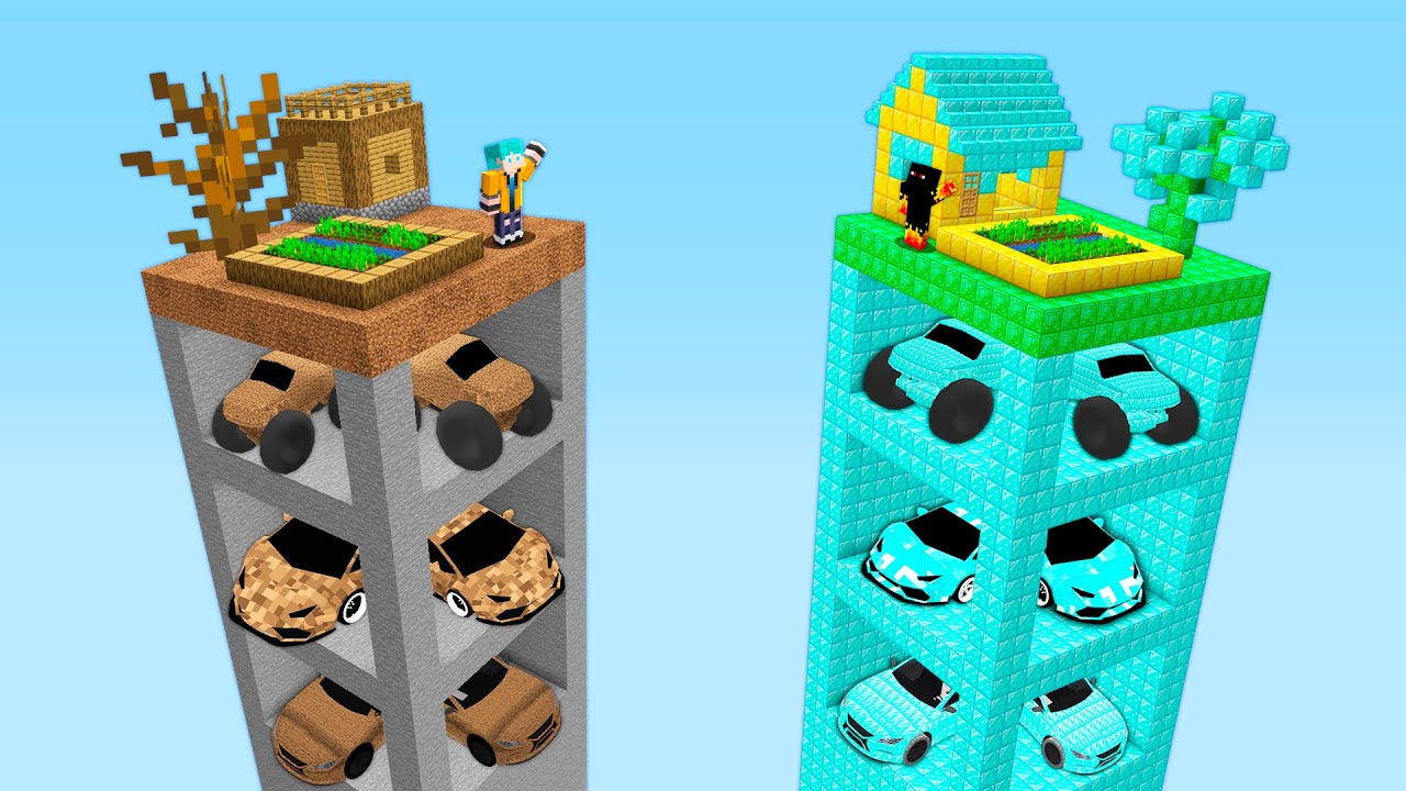 GARAGEM de NOOB vs PRO em UMA CHUNK